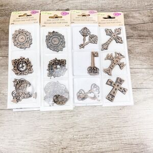 Lot of New Mixed Unfinished Wood Shapes Craft Supplies laser cut wood 14 packs